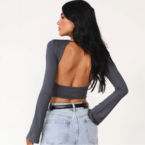 Charcoal Clothing - Danika Long Sleeve Top (Charcoal)